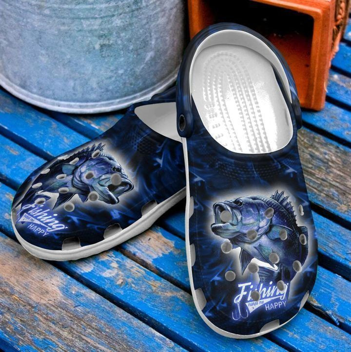 Fishing Makes Me Happy Classic Clogs Shoes