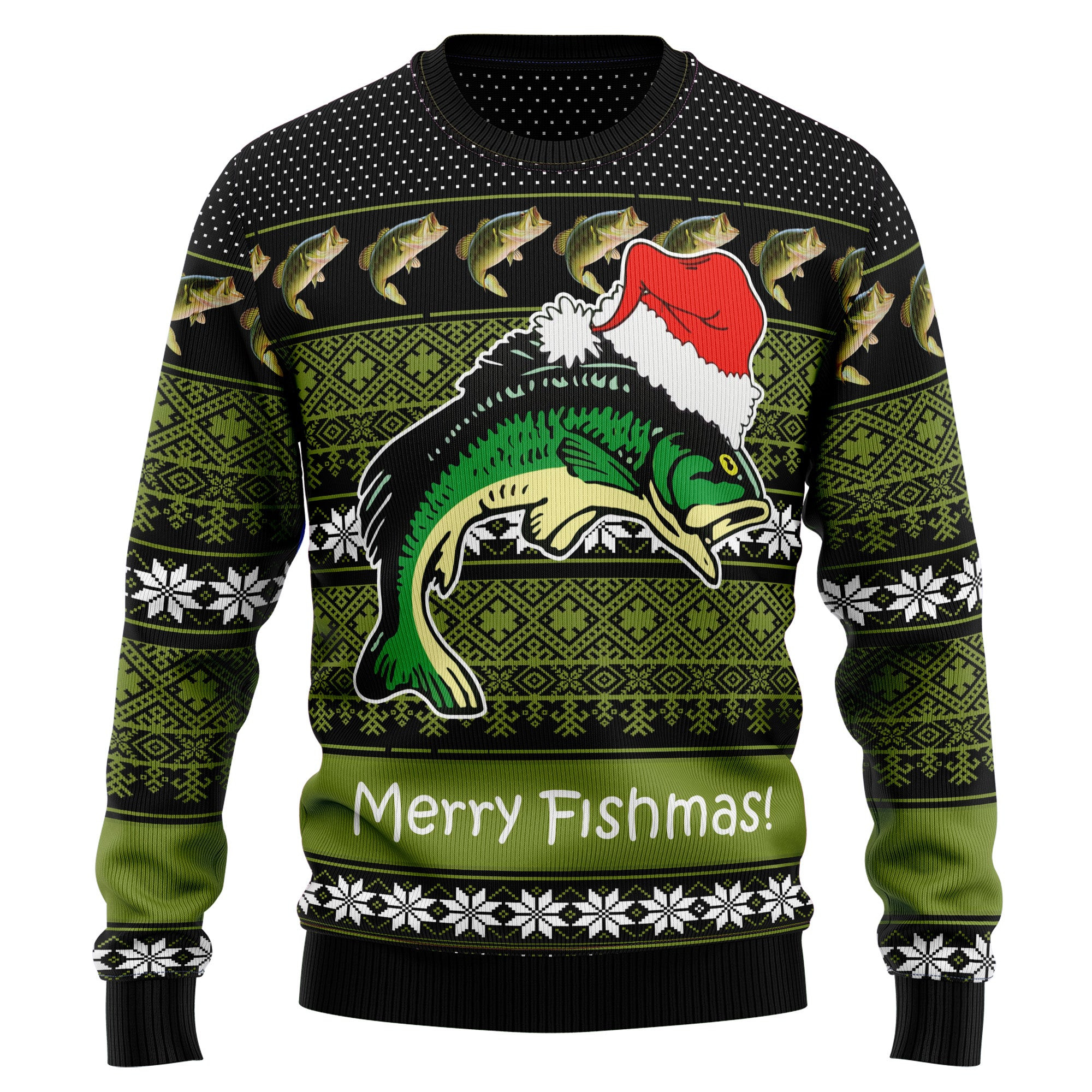 Fishing Merry Fishmas Ugly Christmas Sweater