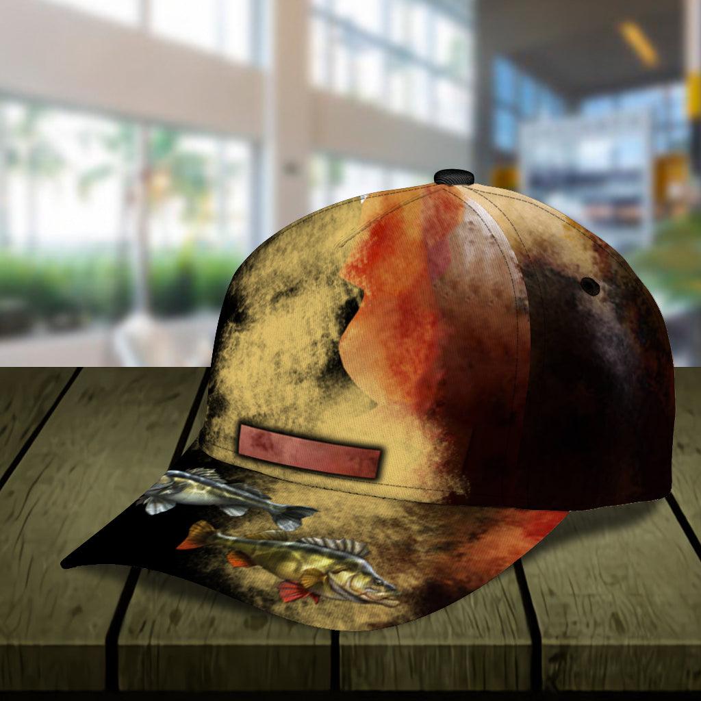 Fishing Orange Personalized Classi Cap, Personalized Gift for Fishing Lovers Trucker Hats Custom Hats Gifts For Men & Women