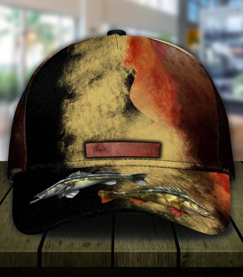 Fishing Orange Personalized Classi Cap, Personalized Gift for Fishing Lovers Trucker Hats Custom Hats Gifts For Men & Women