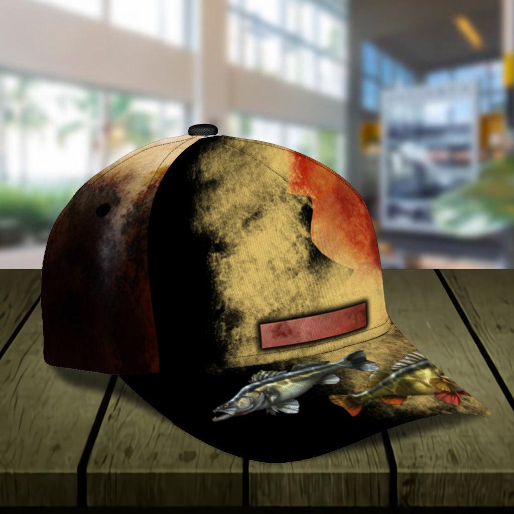 Fishing Orange Personalized Classi Cap, Personalized Gift for Fishing Lovers Trucker Hats Custom Hats Gifts For Men & Women