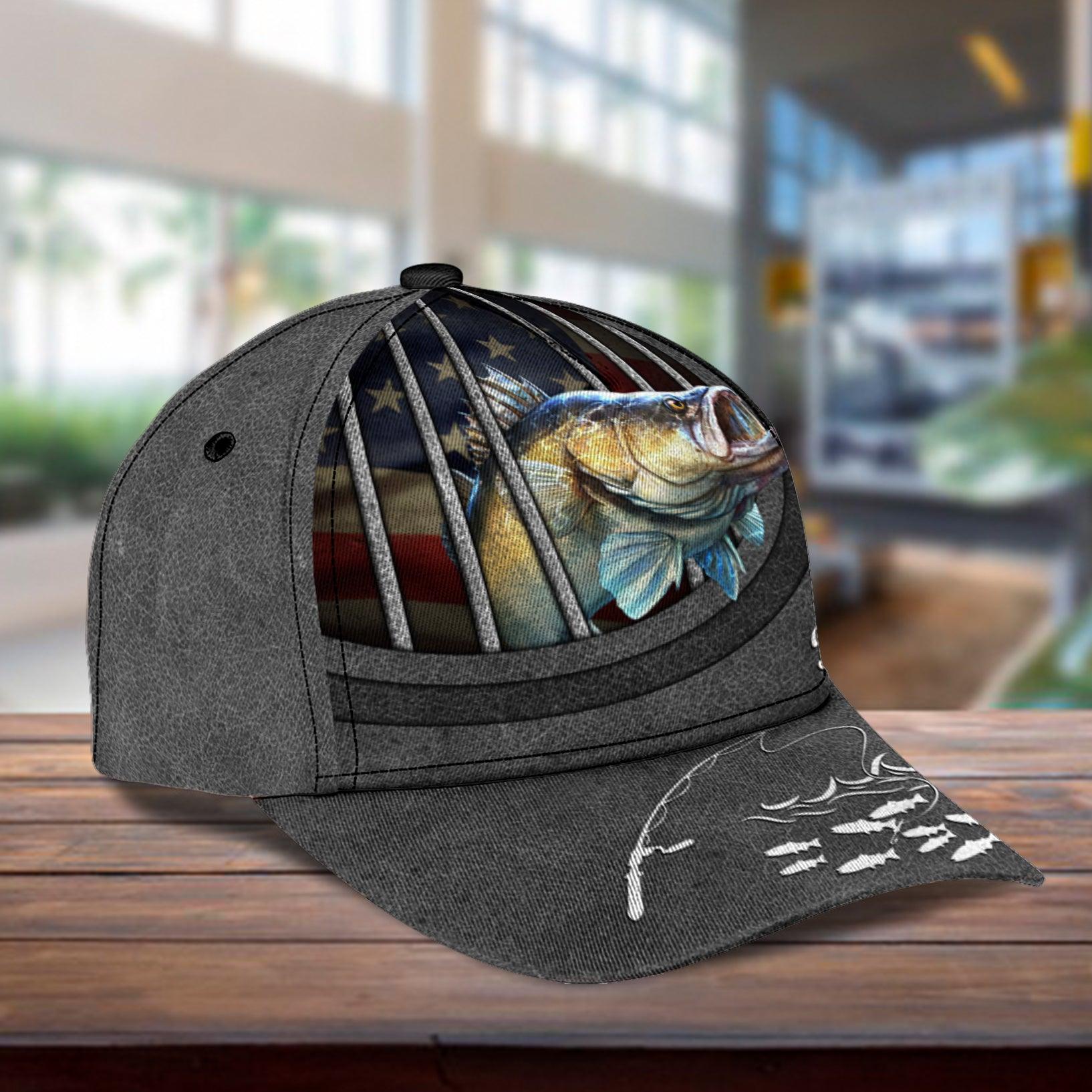 Fishing Personalized Classic Cap, Personalized Gift for Fishing Lovers Trucker Hats Custom Hats Gifts For Men & Women