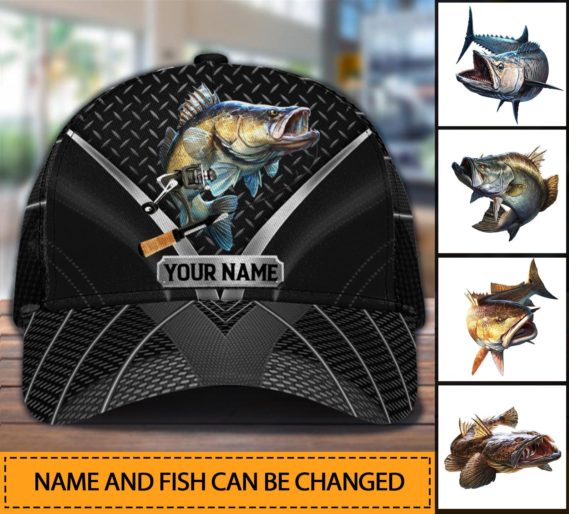 Fishing Personalized Classic Cap, Personalized Gift for Fishing Lovers Trucker Hats Custom Hats Gifts For Men & Women