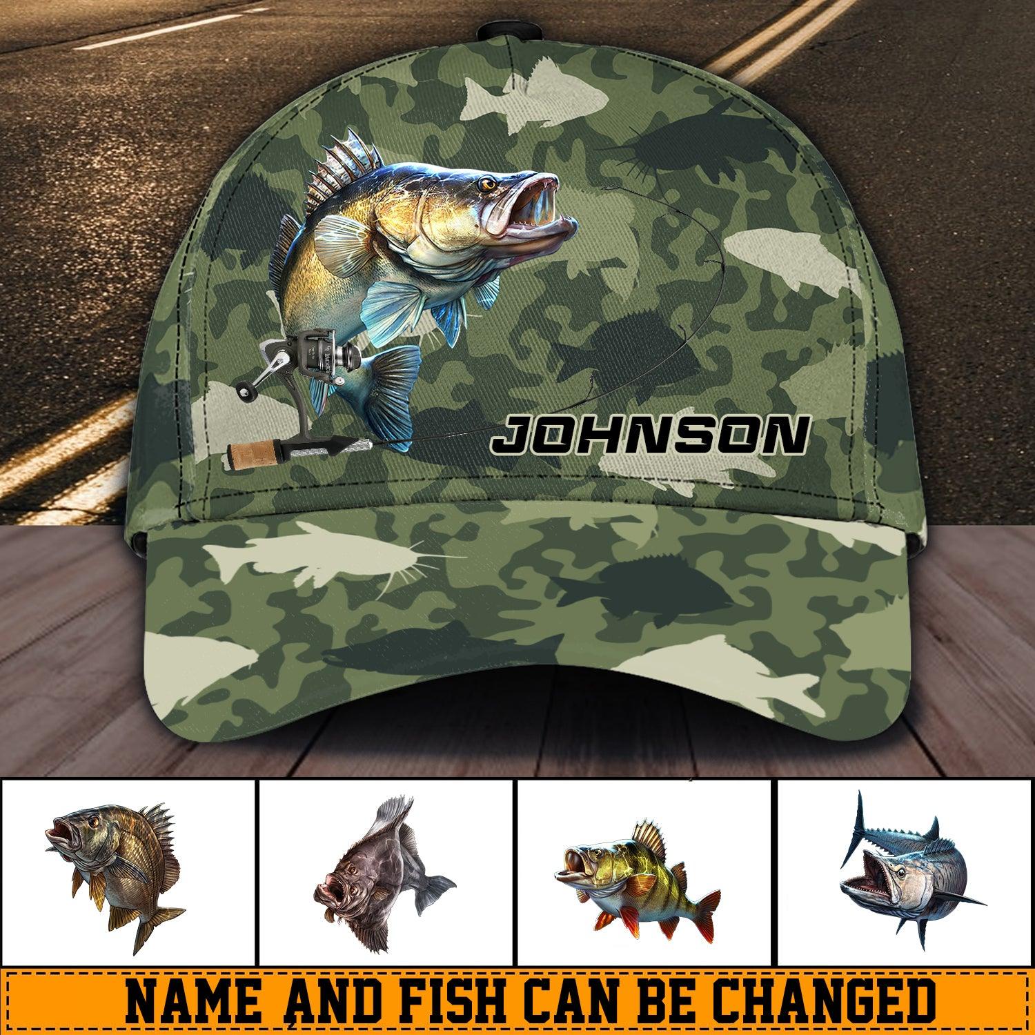Fishing Personalized Classic Cap, Personalized Gift for Fishing Lovers Trucker Hats Custom Hats Gifts For Men & Women