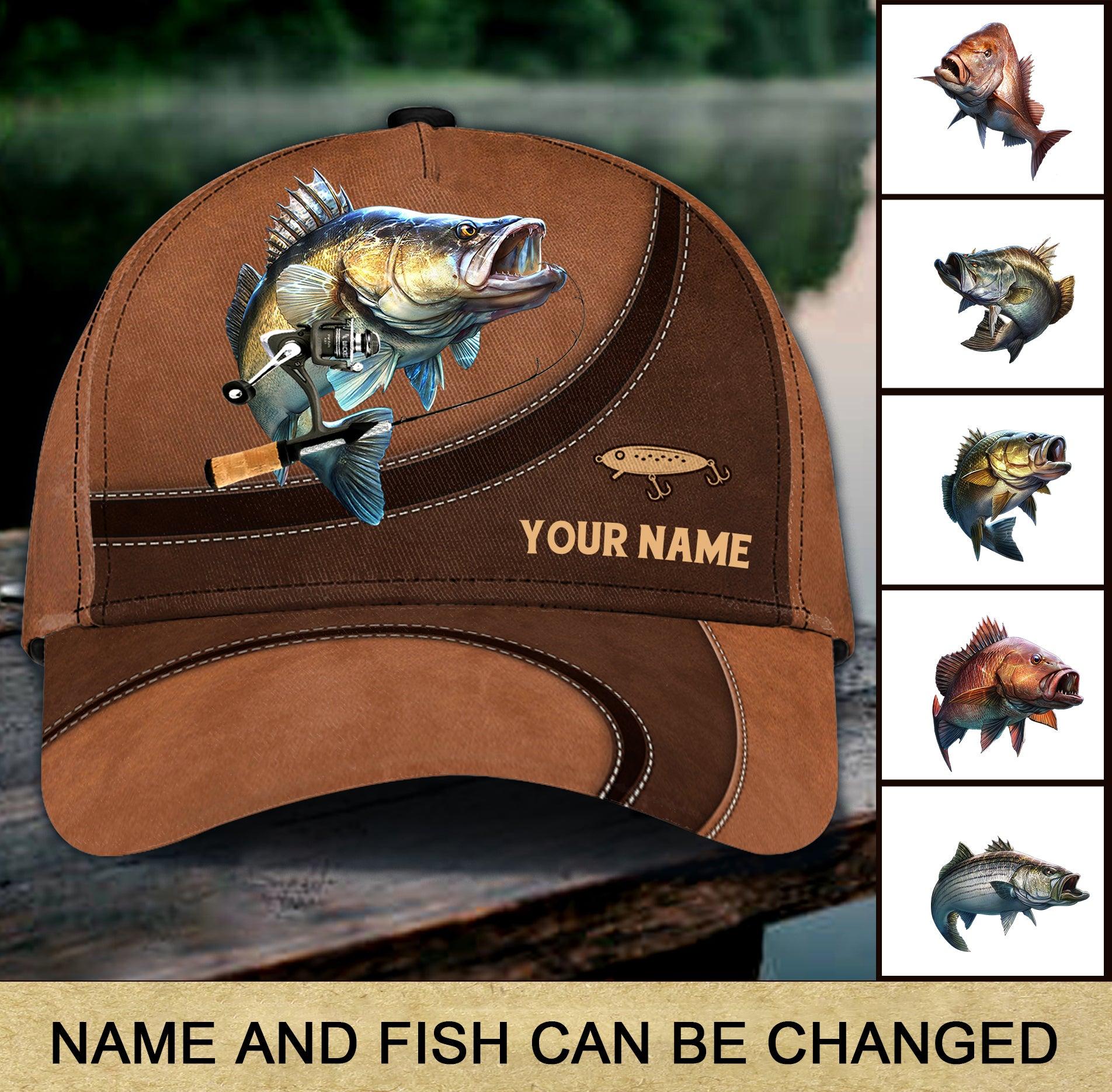 Fishing Personalized Classic Cap, Personalized Gift for Fishing Lovers Trucker Hats Custom Hats Gifts For Men & Women