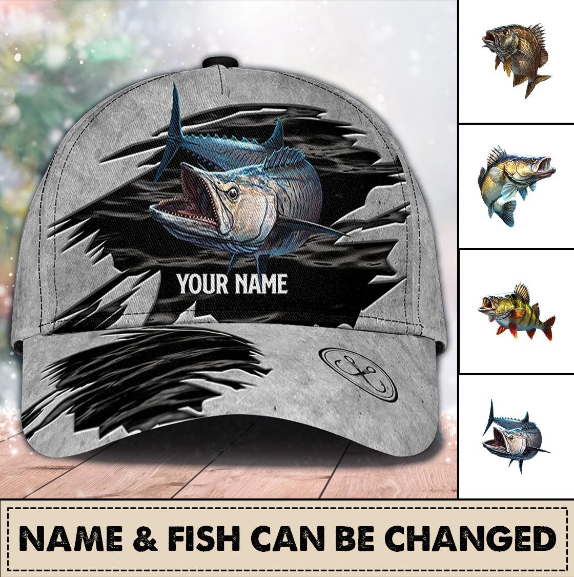 Fishing Personalized Classic Cap, Personalized Gift for Fishing Lovers Trucker Hats Custom Hats Gifts For Men & Women