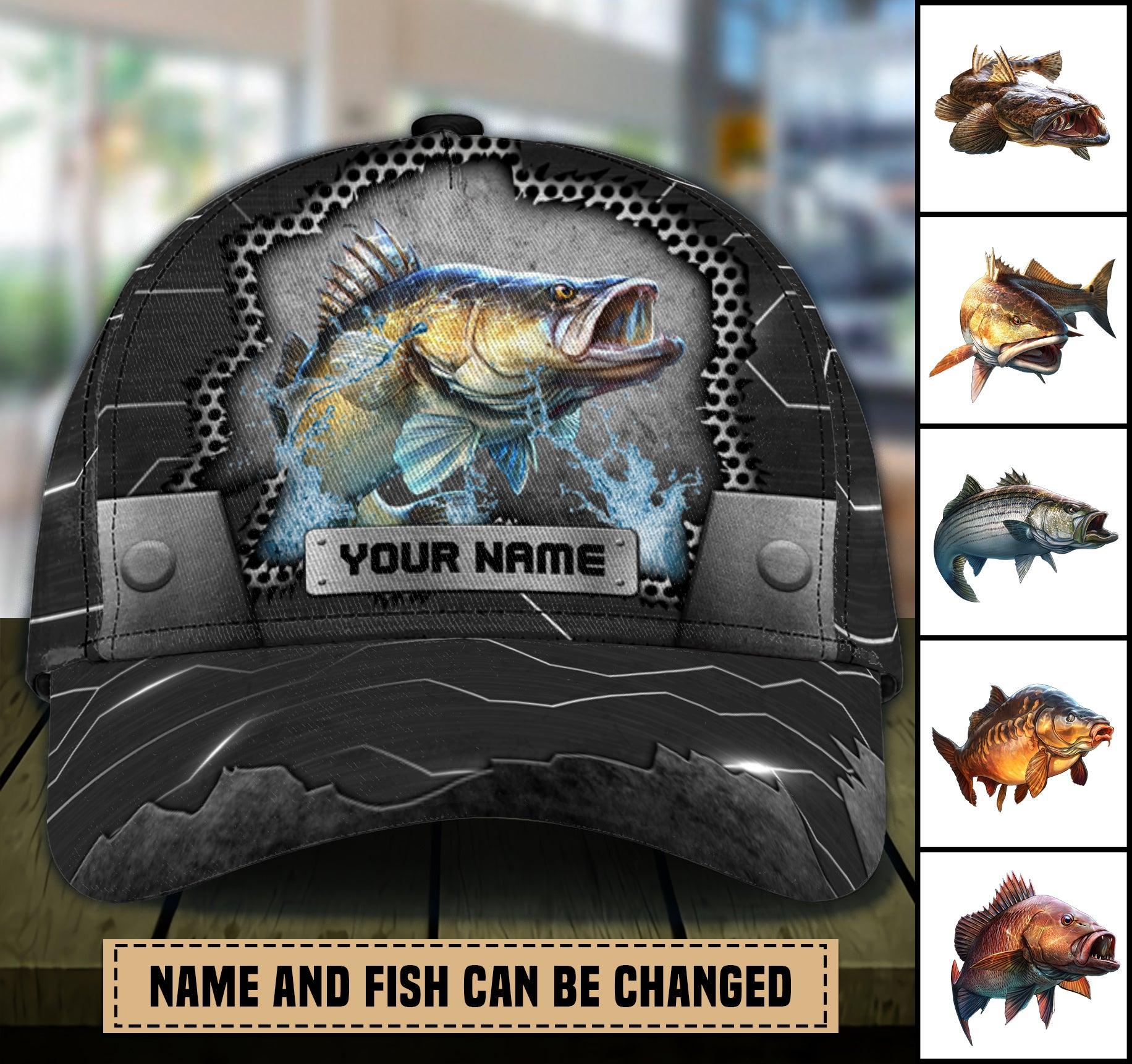 Fishing Personalized Classic Cap, Personalized Gift for Fishing Lovers Trucker Hats Custom Hats Gifts For Men & Women
