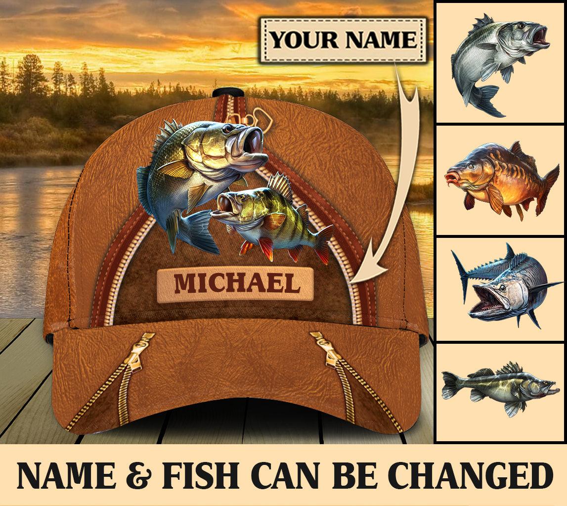 Fishing Personalized Classic Cap, Personalized Gift for Fishing Lovers Trucker Hats Custom Hats Gifts For Men & Women