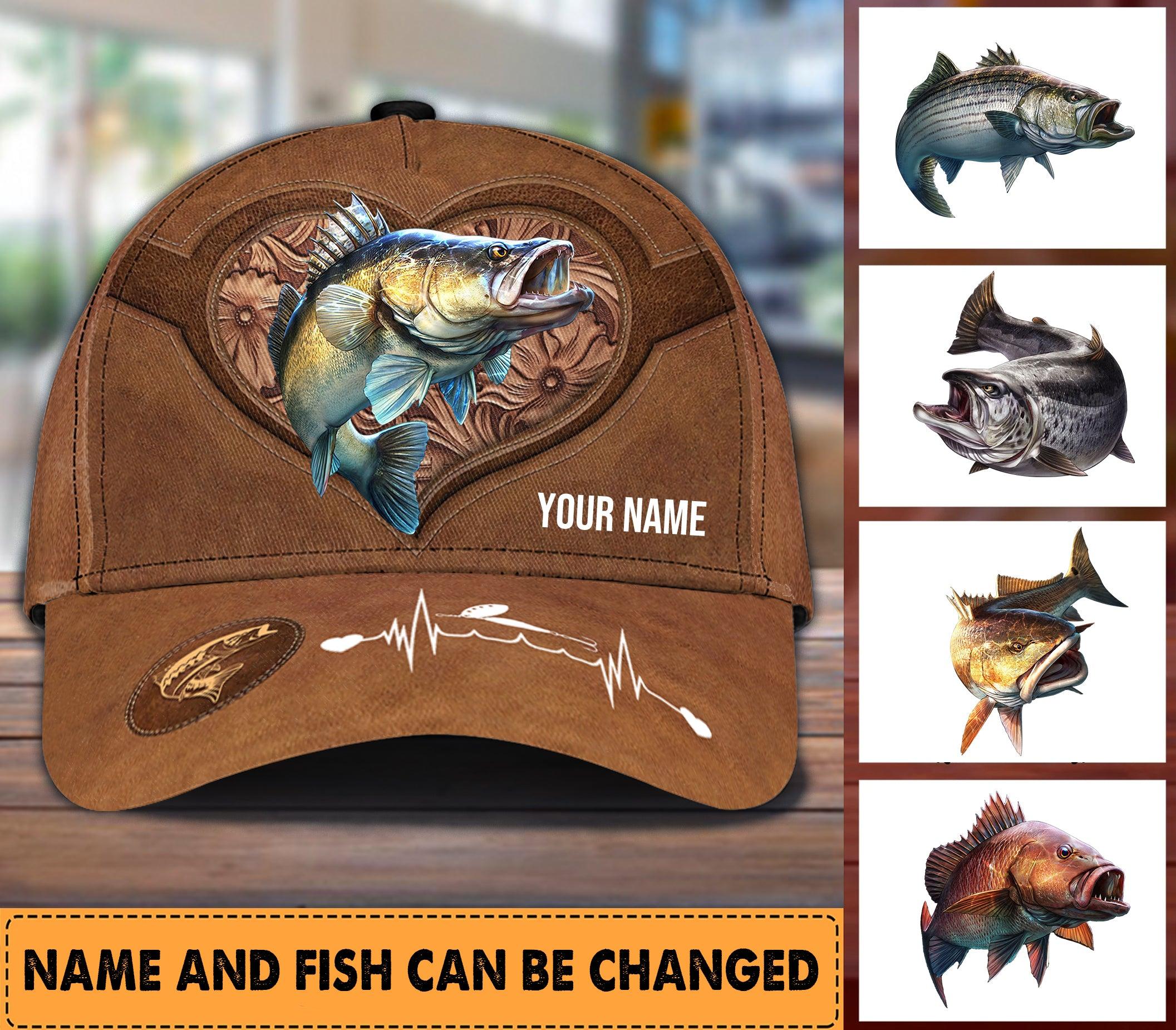 Fishing Personalized Classic Cap, Personalized Gift for Fishing Lovers Trucker Hats Custom Hats Gifts For Men & Women