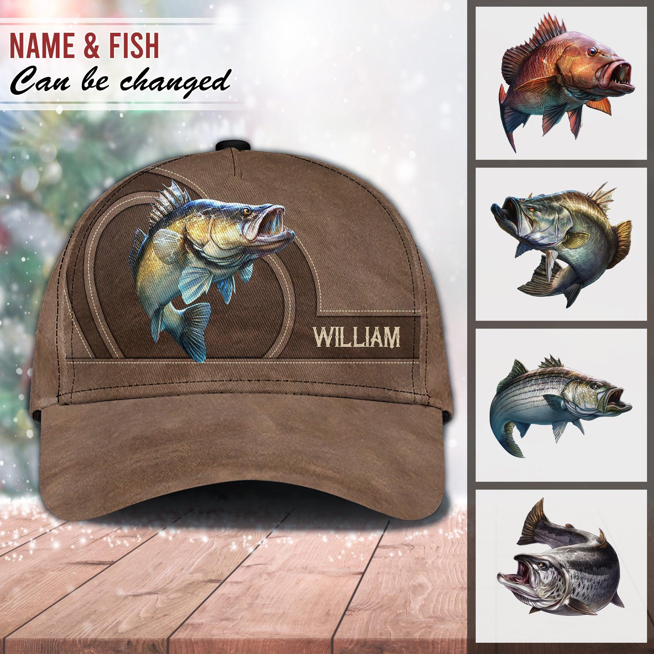 Fishing Personalized Classic Cap, Personalized Gift for Fishing Lovers Trucker Hats Custom Hats Gifts For Men & Women