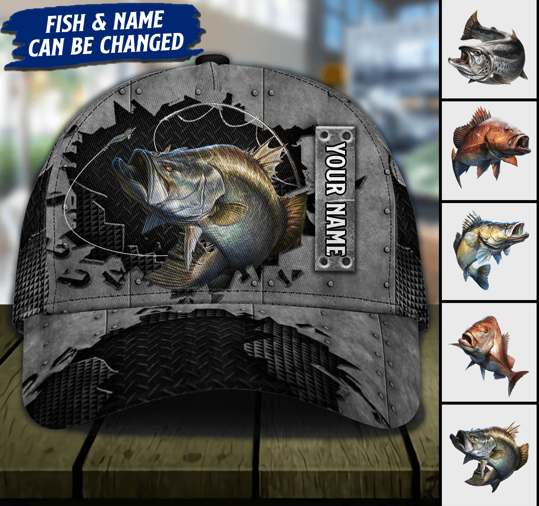 Fishing Personalized Classic Cap, Personalized Gift for Fishing Lovers Trucker Hats Custom Hats Gifts For Men & Women