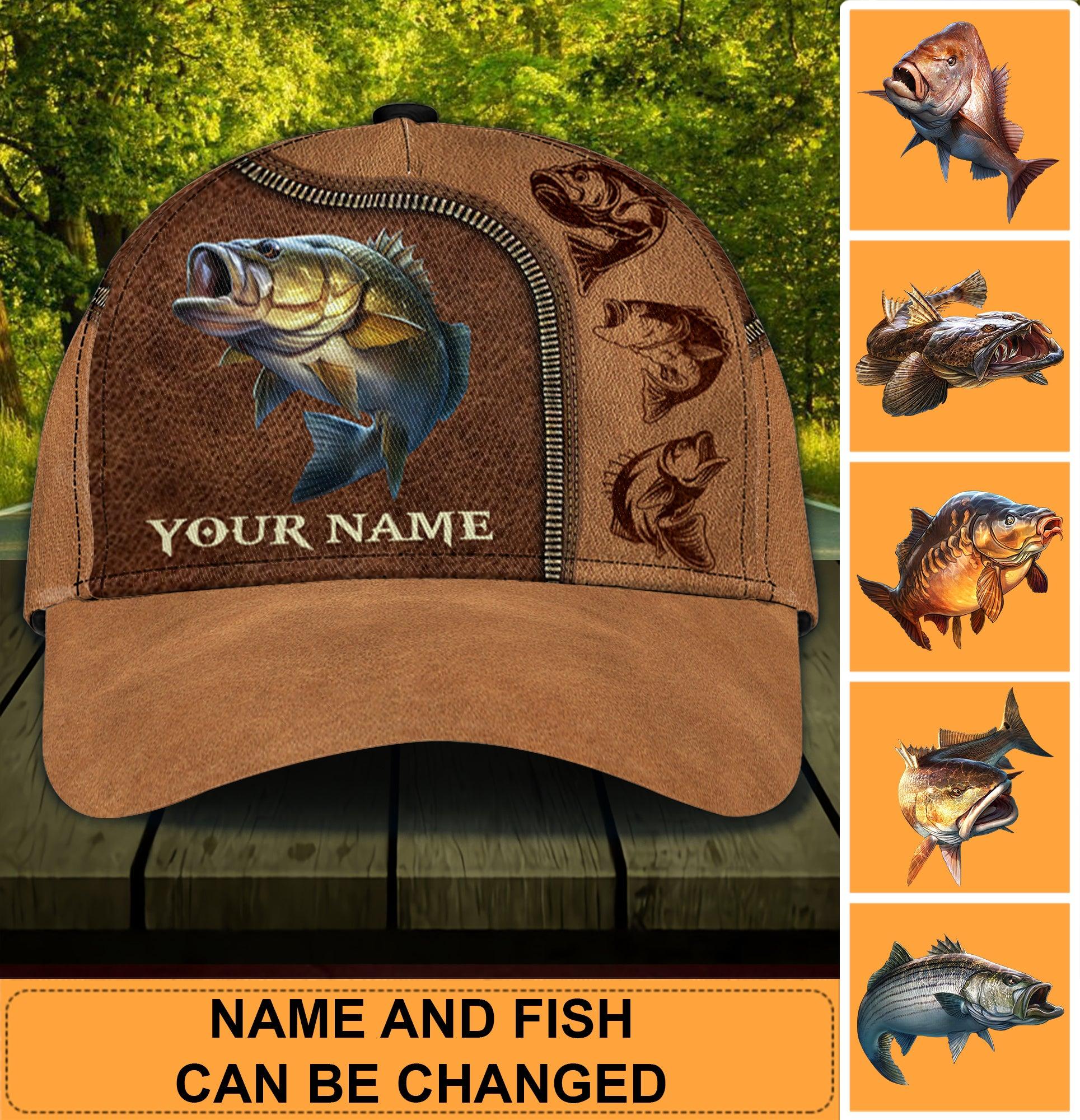 Fishing Personalized Classic Cap, Personalized Gift for Fishing Lovers Trucker Hats Custom Hats Gifts For Men & Women