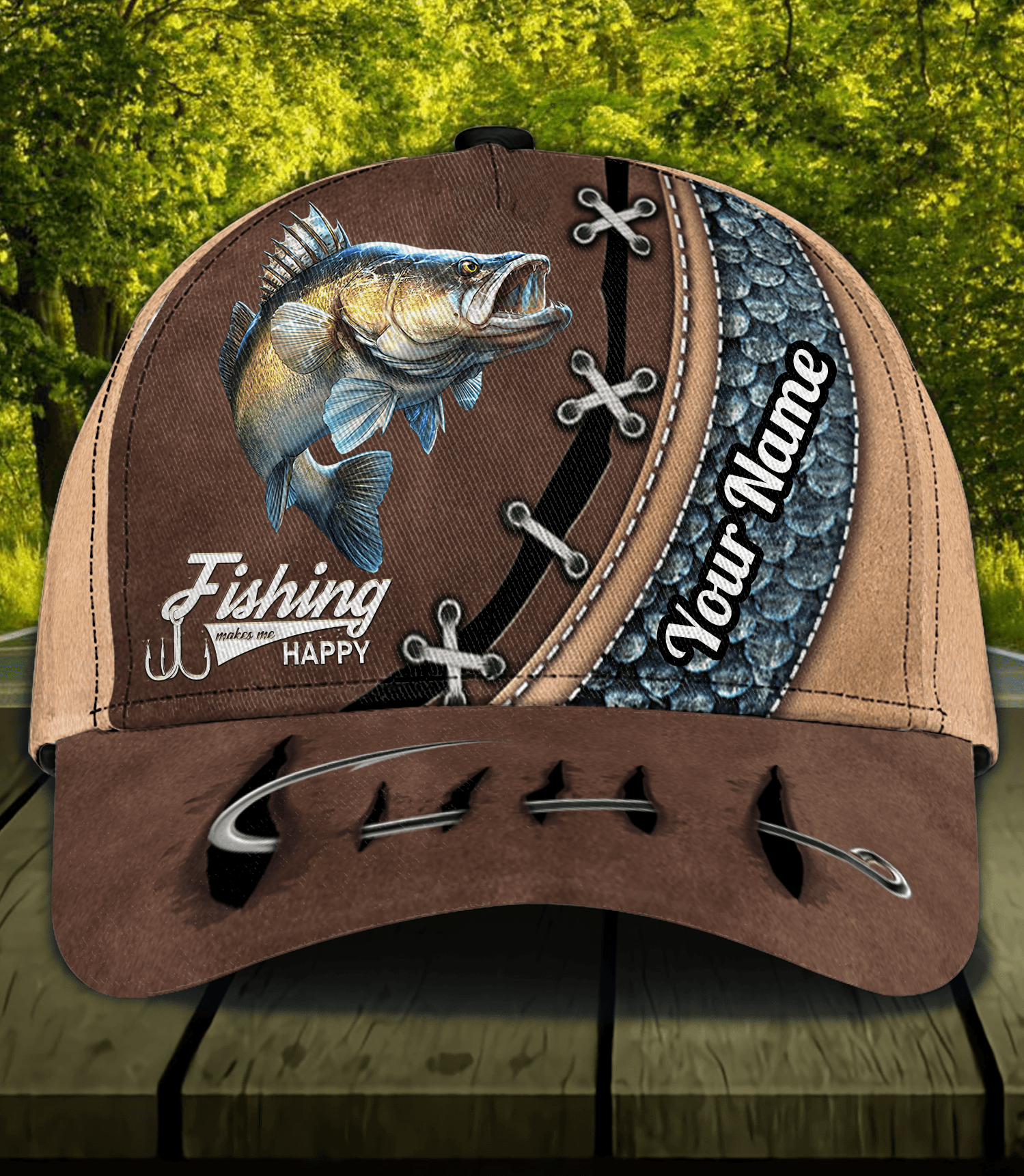 Fishing Personalized Classic Cap, Personalized Gift for Fishing Lovers Trucker Hats Custom Hats Gifts For Men & Women