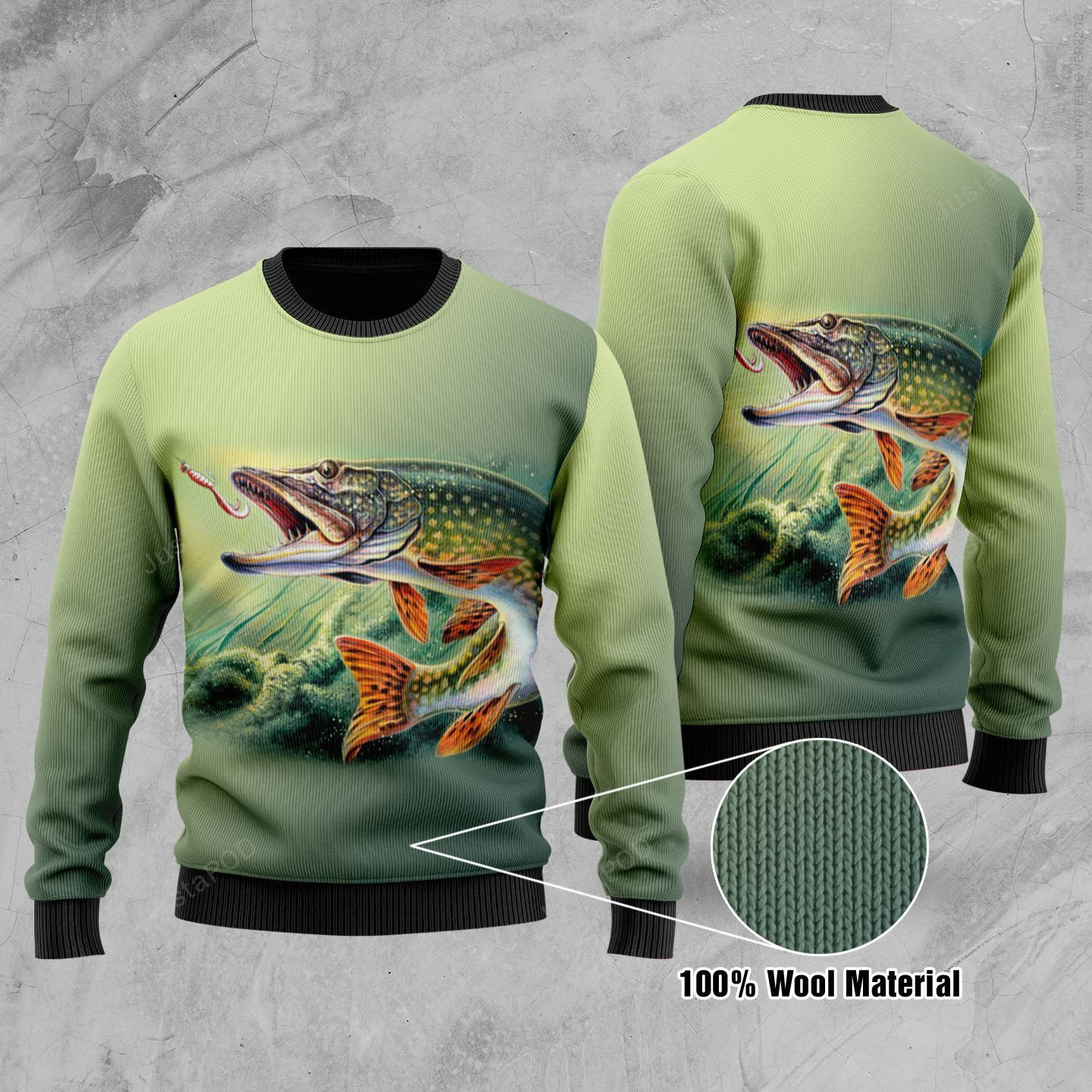 Fishing Ugly Christmas Sweater Adult 3D Funny Matching for family