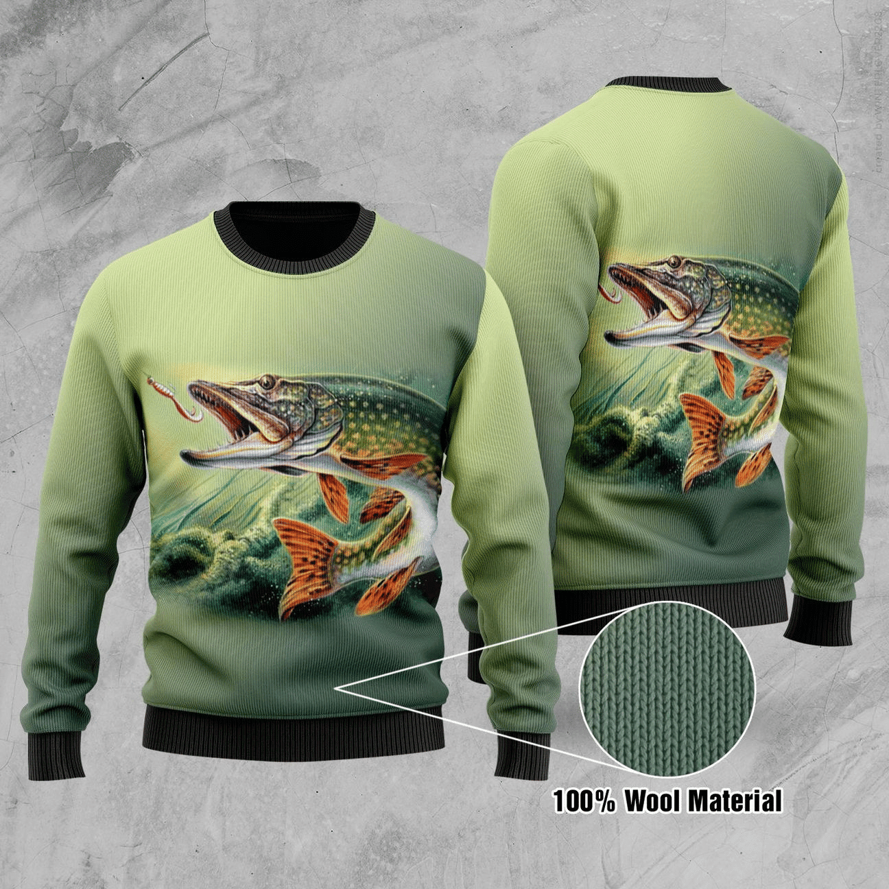 Fishing Ugly Christmas Sweater Adult 3D Funny Matching for family