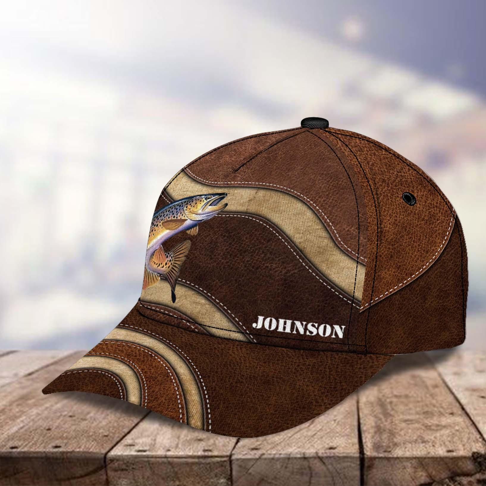 Fishing Wavy Personalized Cap, Personalized Gift for Fishing Lovers Trucker Hats Custom Hats Gifts For Men & Women