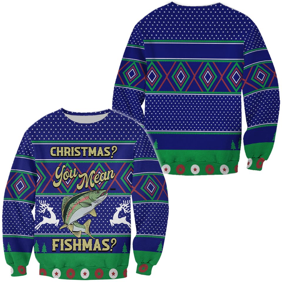 Fishmas ugly sweater, Merry fishmas sweater