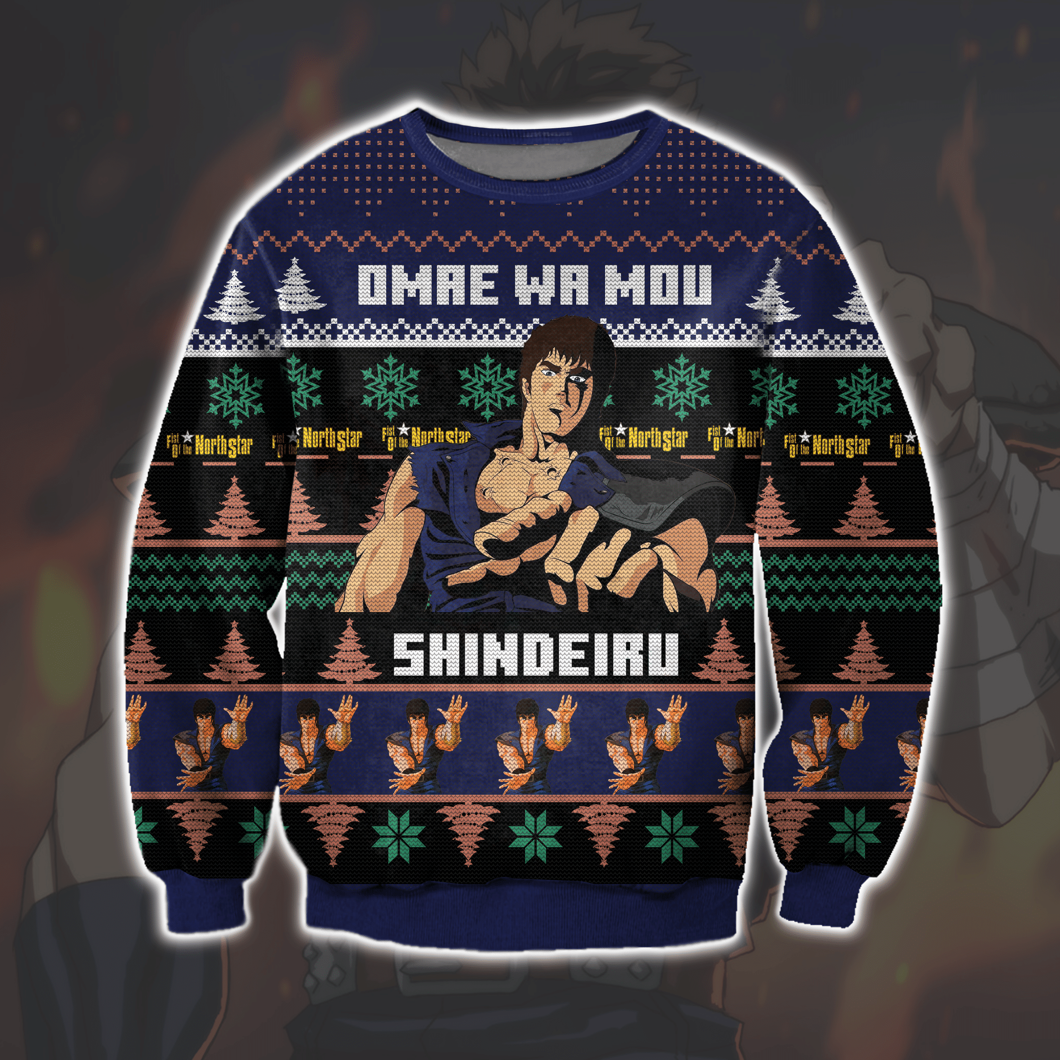 Fist Of The North Star 3D Print Ugly Christmas Sweater Adult 3D Funny Matching for family