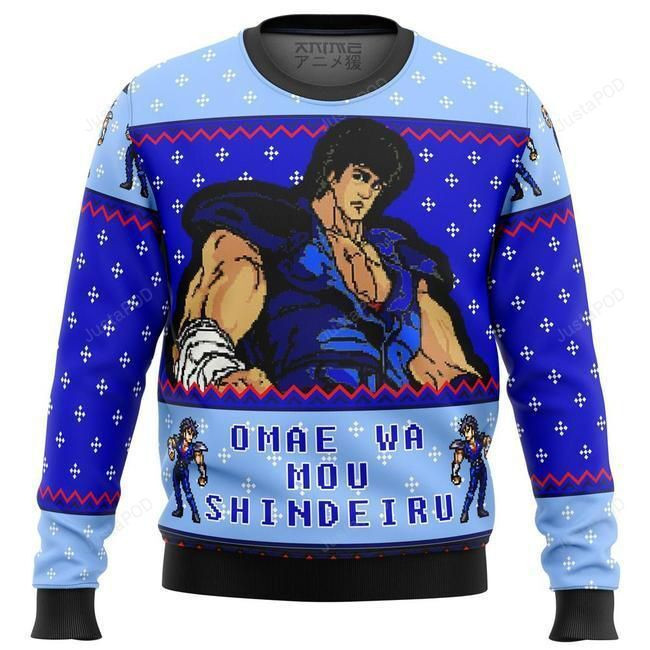 Fist Of The North Star Omae Wa Mou Shindeiru Ugly Christmas Sweater Adult 3D Funny Matching for family