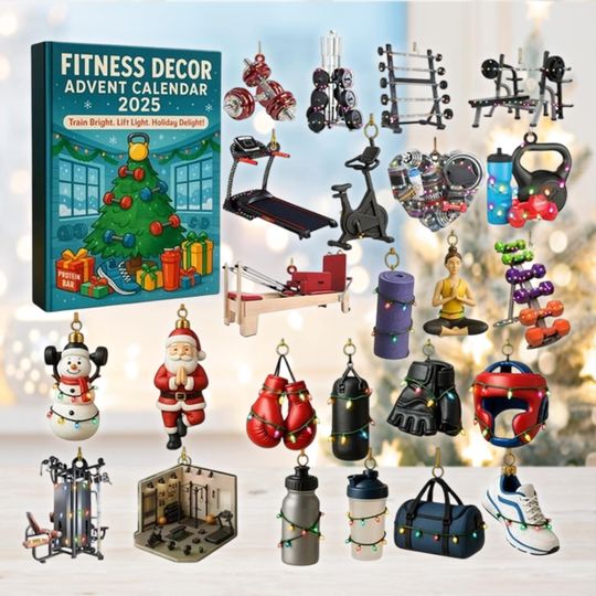 Fitness Decor Advent Calendar 2025, 24 Gym Equipment Ornaments, Christmas Countdown Gift, Workout Lover Decor, Weightlifting - Image 6