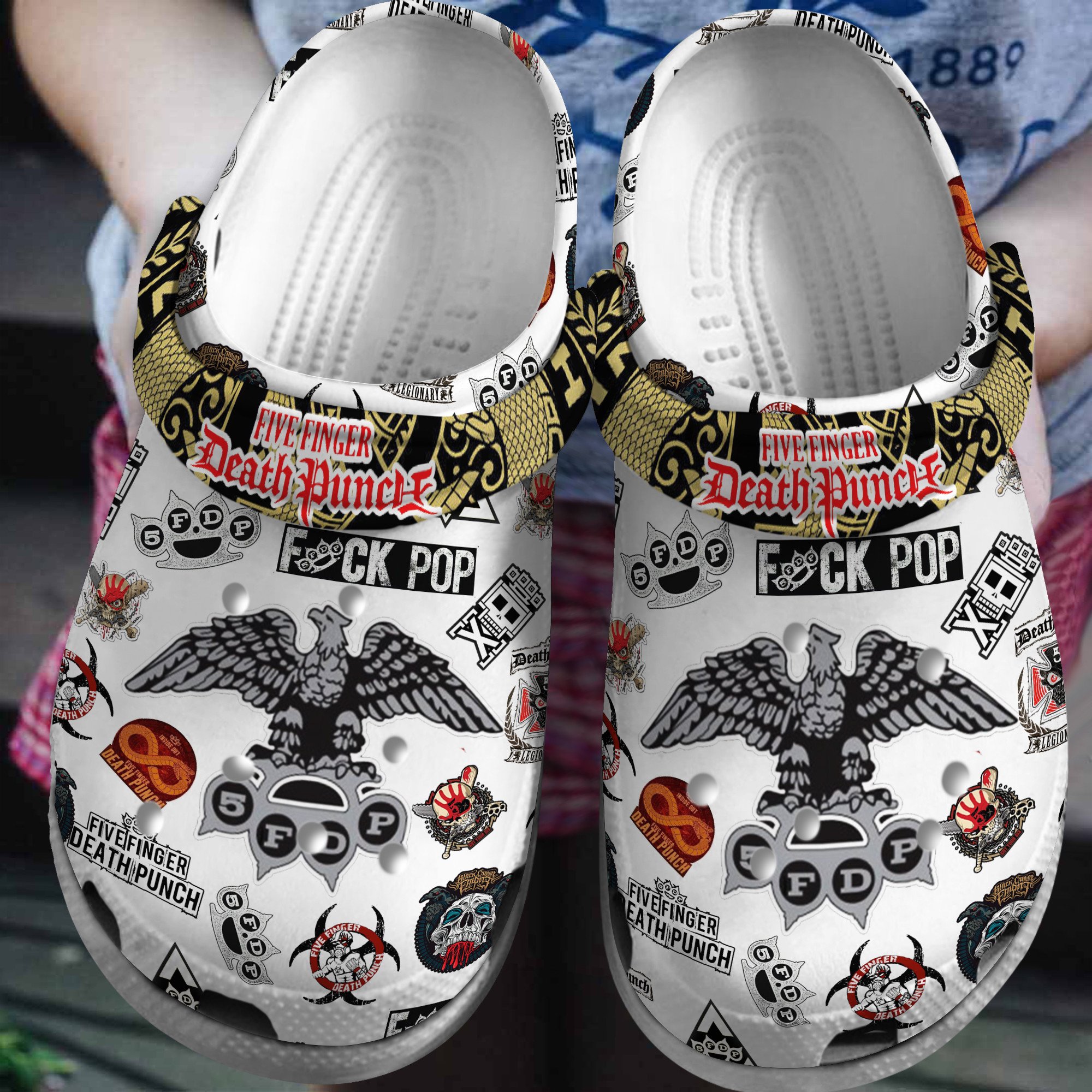 Five Finger Death Punch Music Crocs Crocband Clogs Shoes Comfortable For Men Women and Kids
