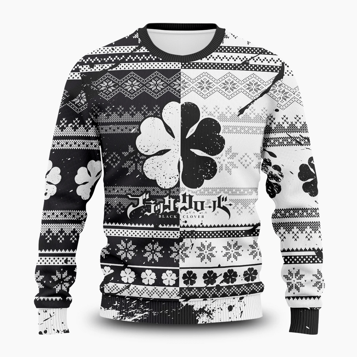Five-Leaf Clover Ugly Christmas Sweater Adult 3D Funny Matching for family