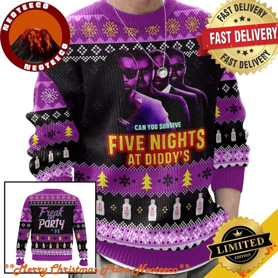 Five Night At DiddyÃ¢â‚¬â„¢s Freak Off Party Ã¢â‚¬â„¢91 Funny Diddy Ugly Sweater 2025