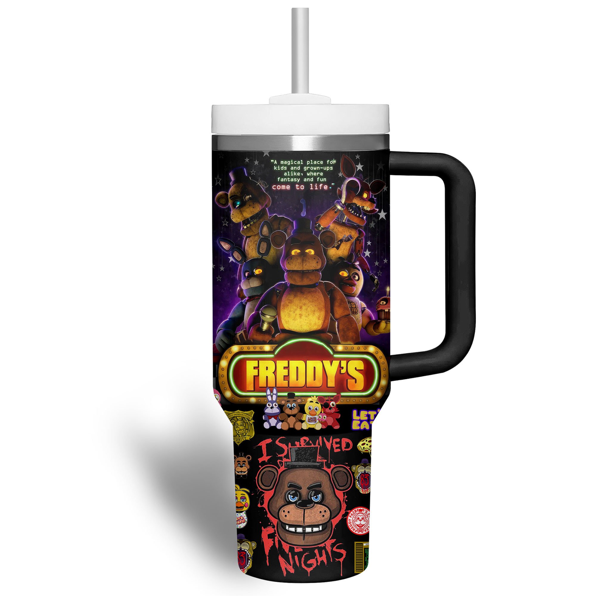 Five Nights at Freddy’s CartoonCustom Stanley Cup 40 oz 30 oz Tumbler With HandleTVC2301509 - Image 3