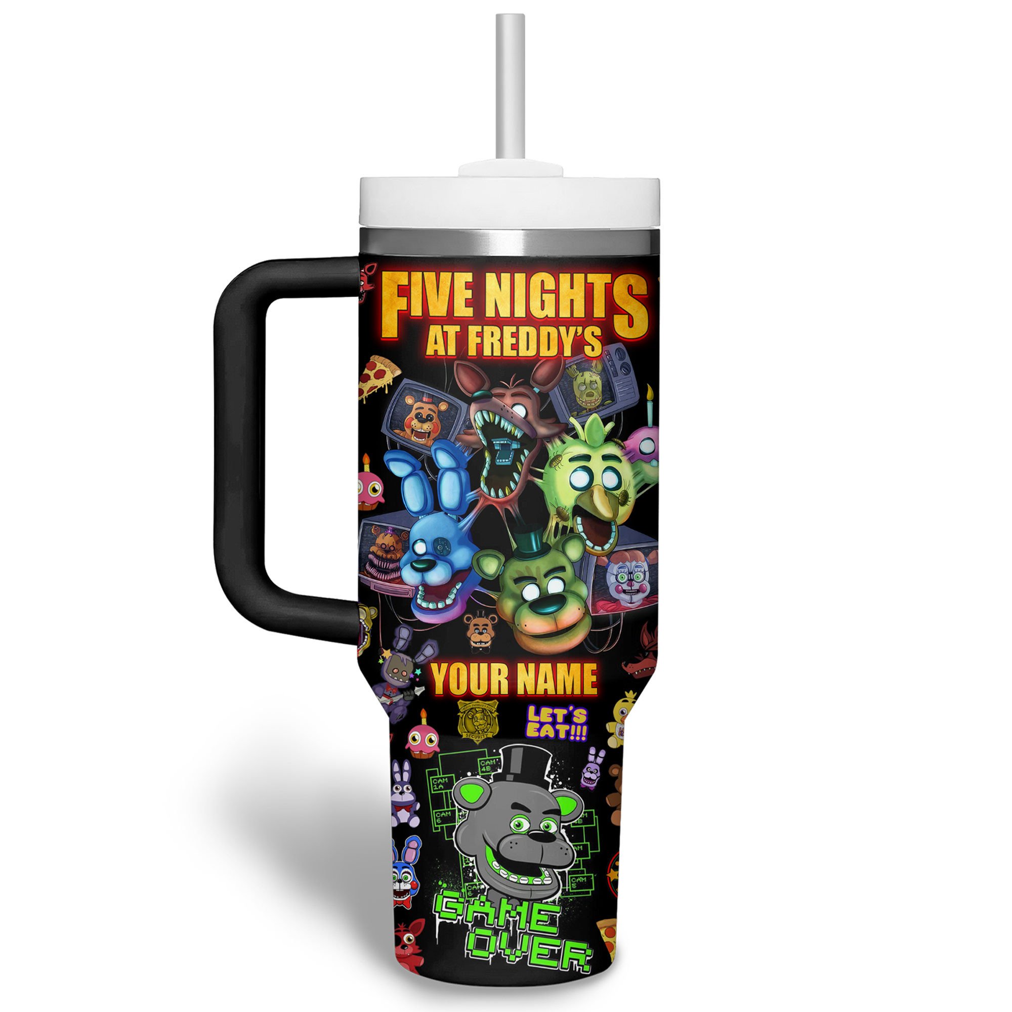 Five Nights at Freddy’s CartoonCustom Stanley Cup 40 oz 30 oz Tumbler With HandleTVC2301509 - Image 2