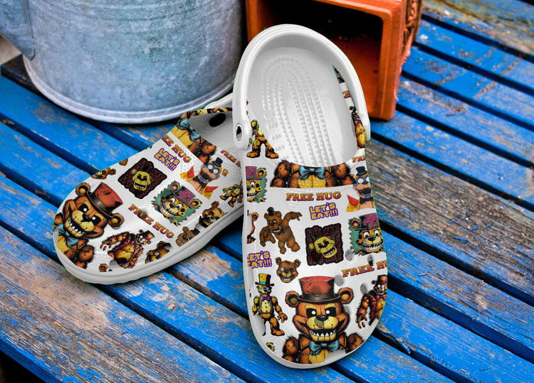 Five Nights At Freddy's Game Crocs Crocband Clogs Shoes Comfortable For Men Women and Kids - Image 3