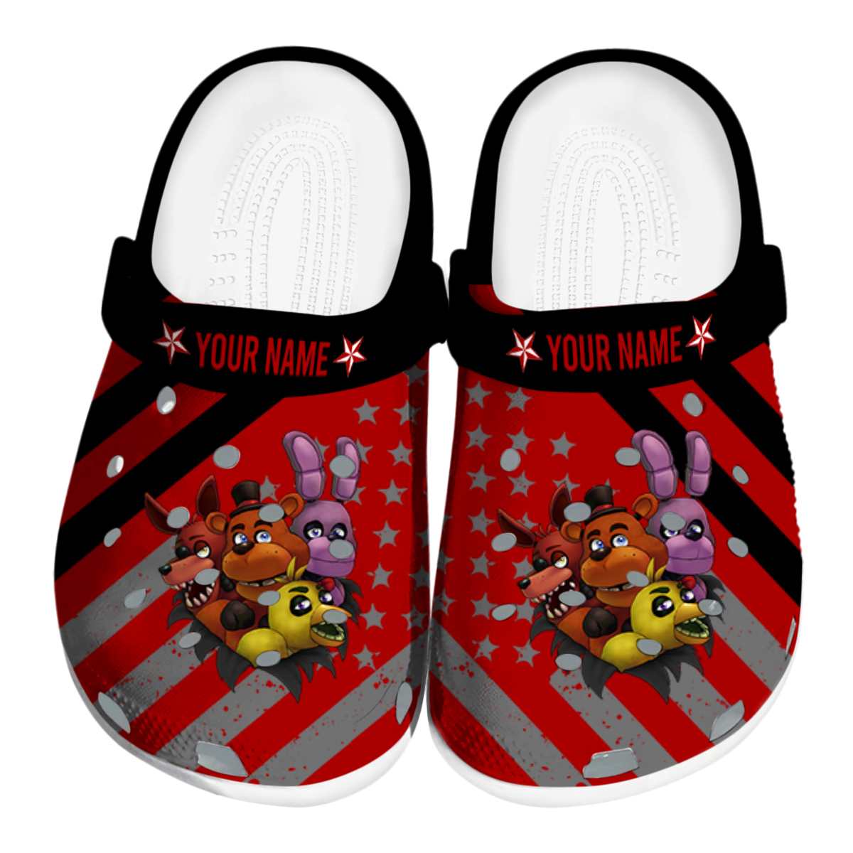 Five Nights At Freddy's Game Crocs Crocband Clogs Shoes Comfortable For Men Women and Kids