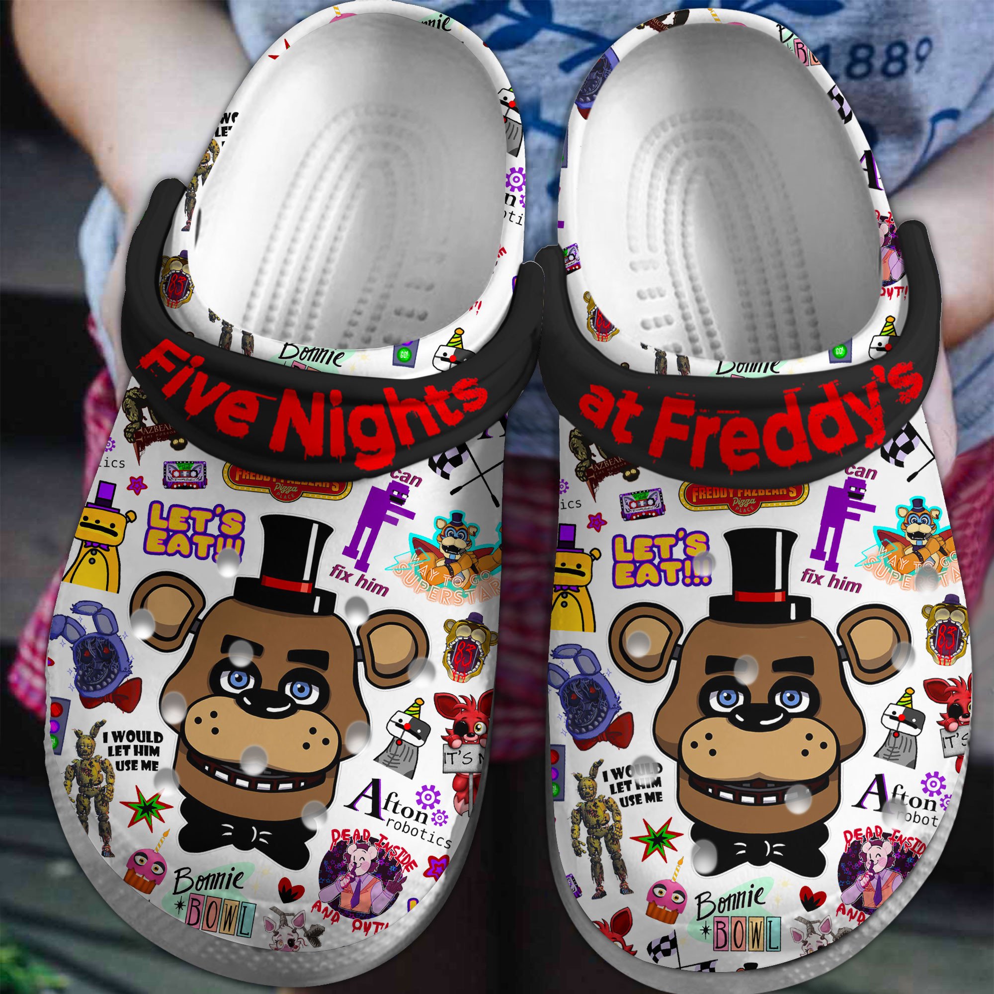 Five Nights At Freddy's Game Crocs Crocband Clogs Shoes Comfortable For Men Women and Kids