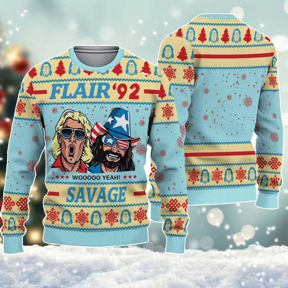 Flair 92 Savage Ugly Christmas Sweater, Randy Savage