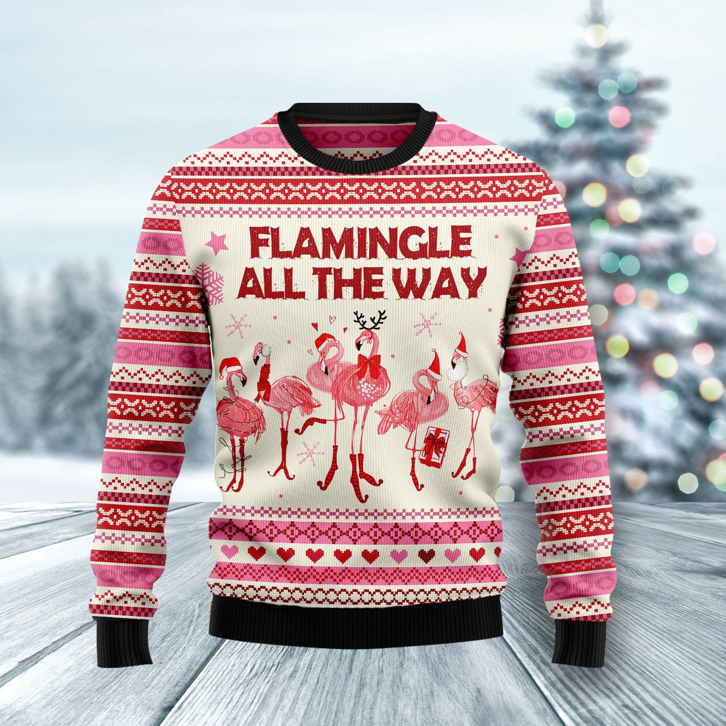 Flamingle All The Ways Ugly Christmas Sweater Adult 3D Funny Matching for family