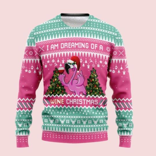 Flamingo 3D All Over Print Sweater, Flamingo Bird Christmas Shirt - Image 6