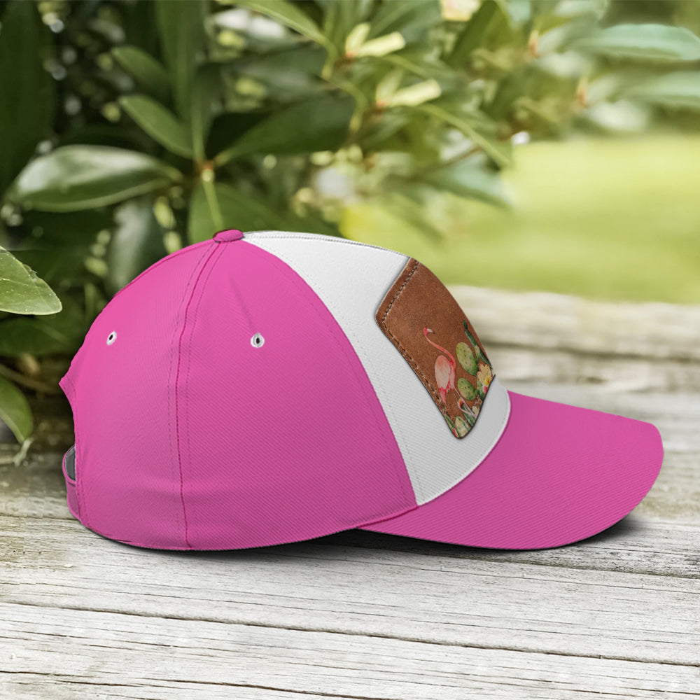 Flamingo And Cactus Classic Pink Baseball Cap Trucker Hats Custom Hats Gifts For Men & Women