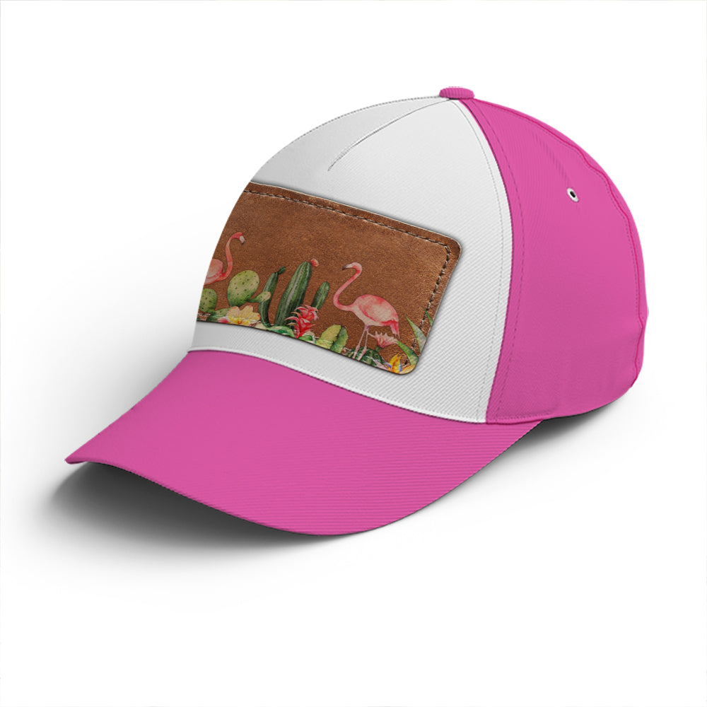 Flamingo And Cactus Classic Pink Baseball Cap Trucker Hats Custom Hats Gifts For Men & Women