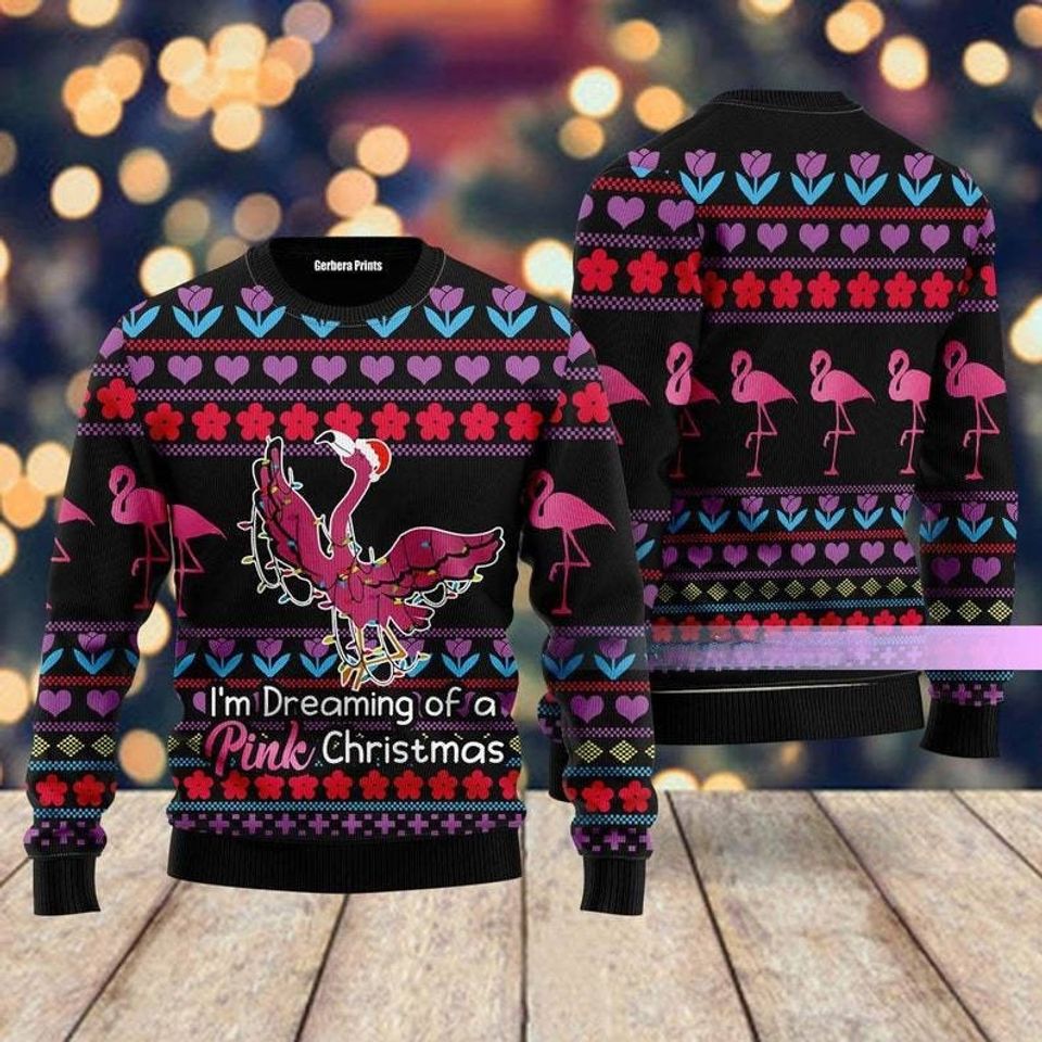Flamingo Christmas Sweater, Flamingo Ugly Christmas Sweater
