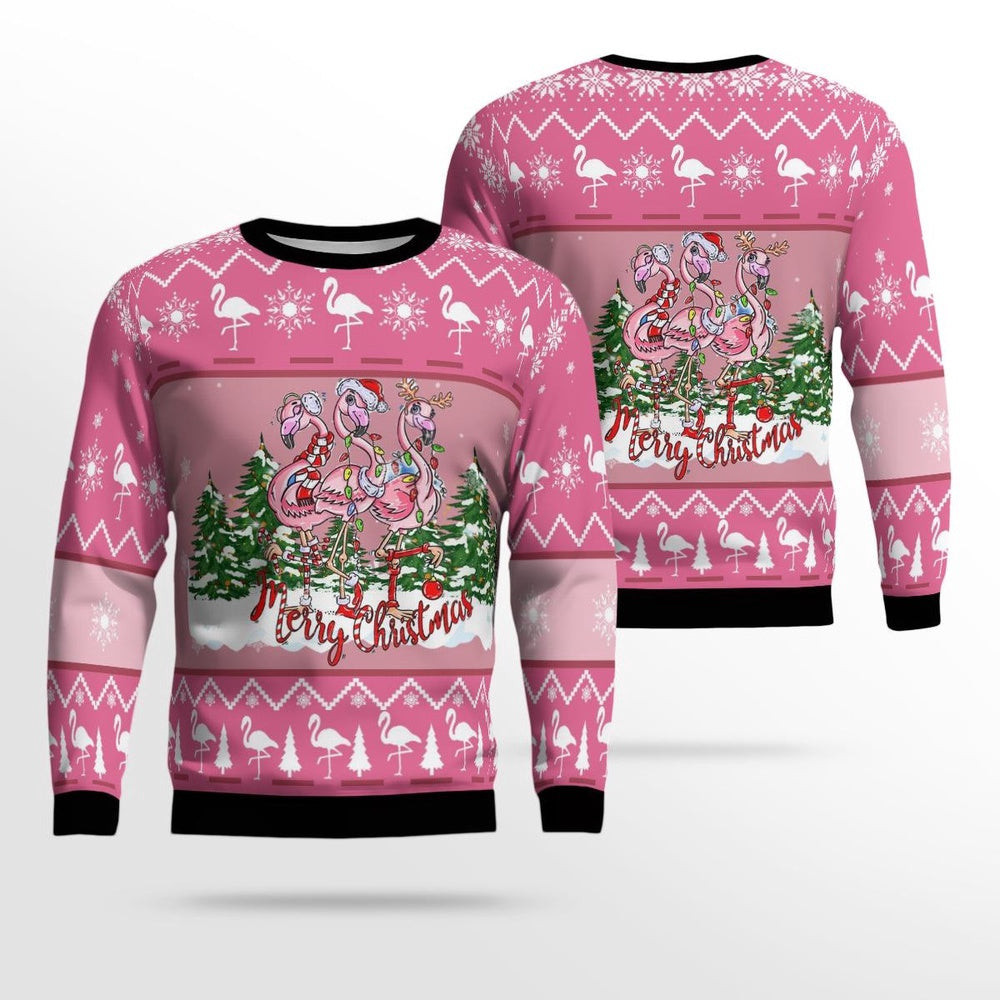 Flamingo Christmas Ugly Sweater Xmas Unisex Sweater Christmas Gifts For Men Women