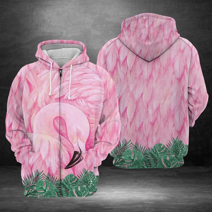 Flamingo Facade 3D All Over Print Hoodie, Zip Hoodie