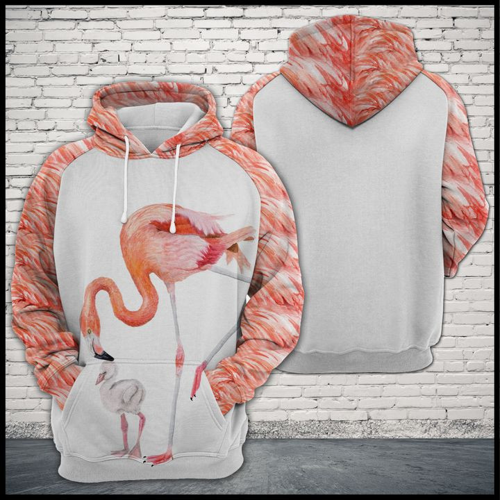 Flamingo Family 3D All Over Print Hoodie, Zip Hoodie