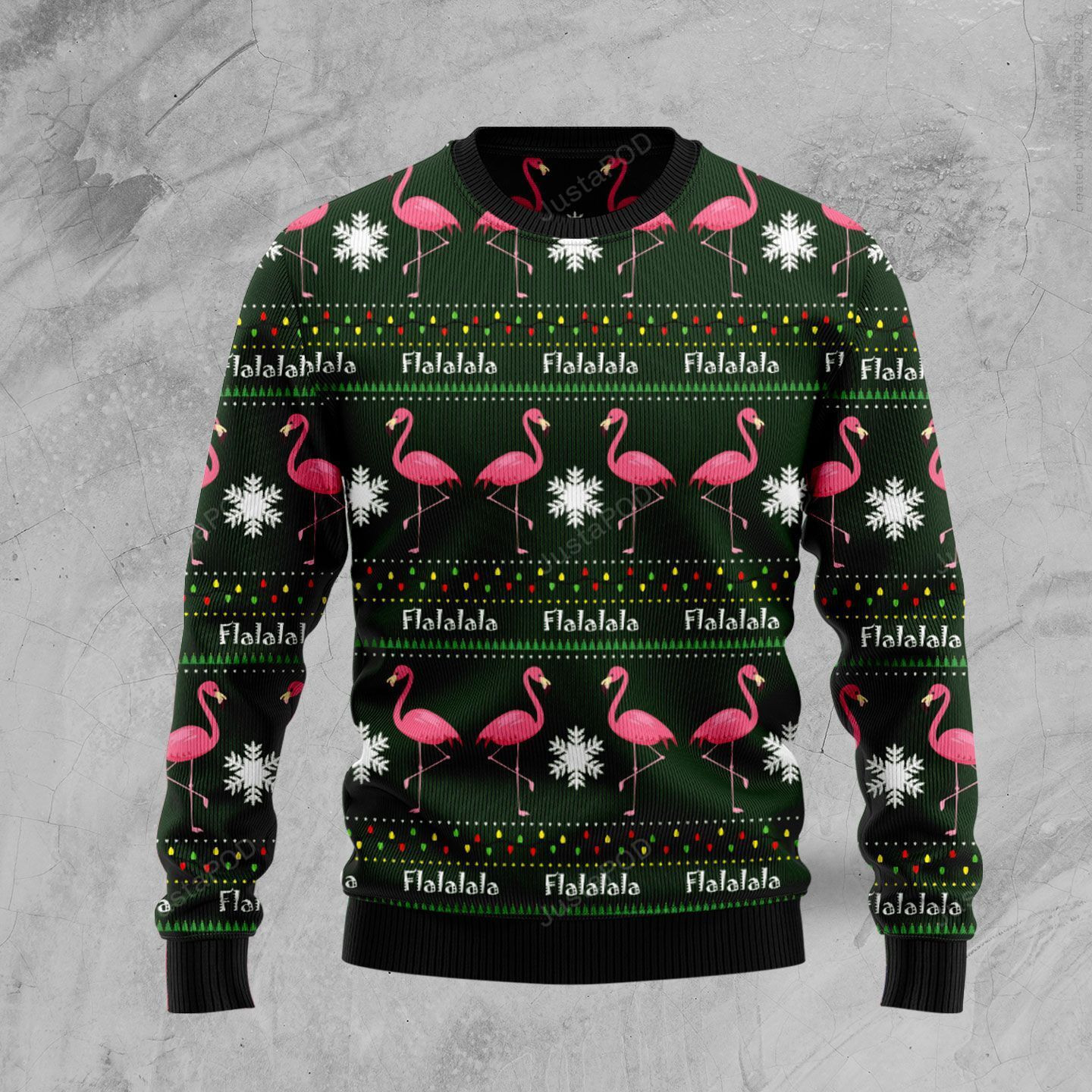 Flamingo Flalala Ugly Christmas Sweater Adult 3D Funny Matching for family