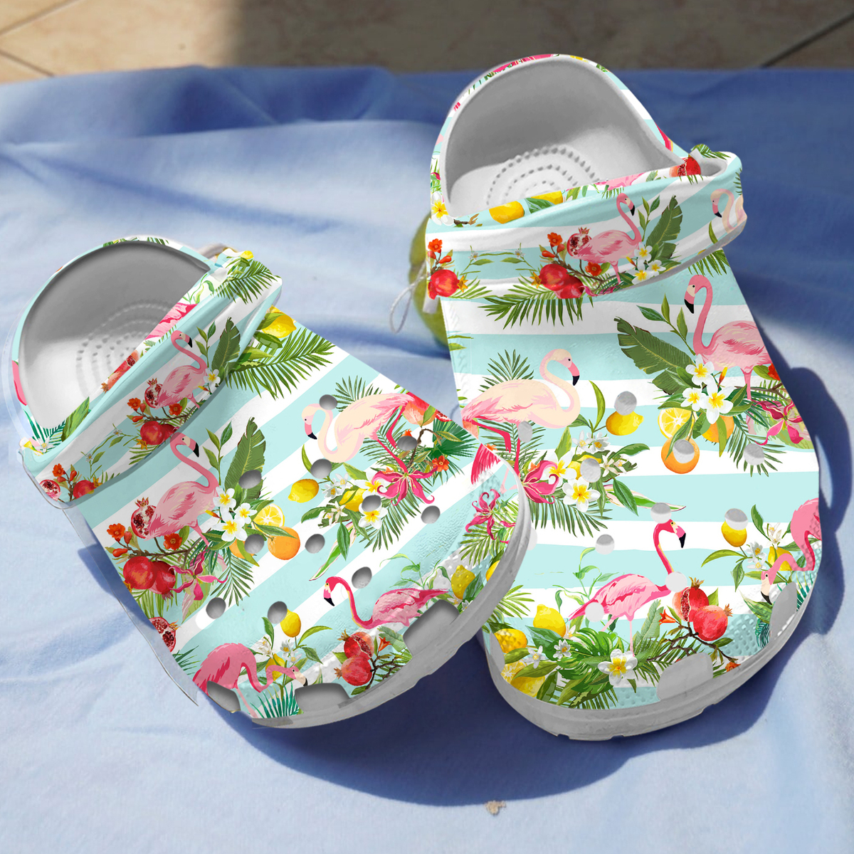 Flamingo Floral Crocs Crocband Clogs Shoes Comfortable For Men Women and Kids