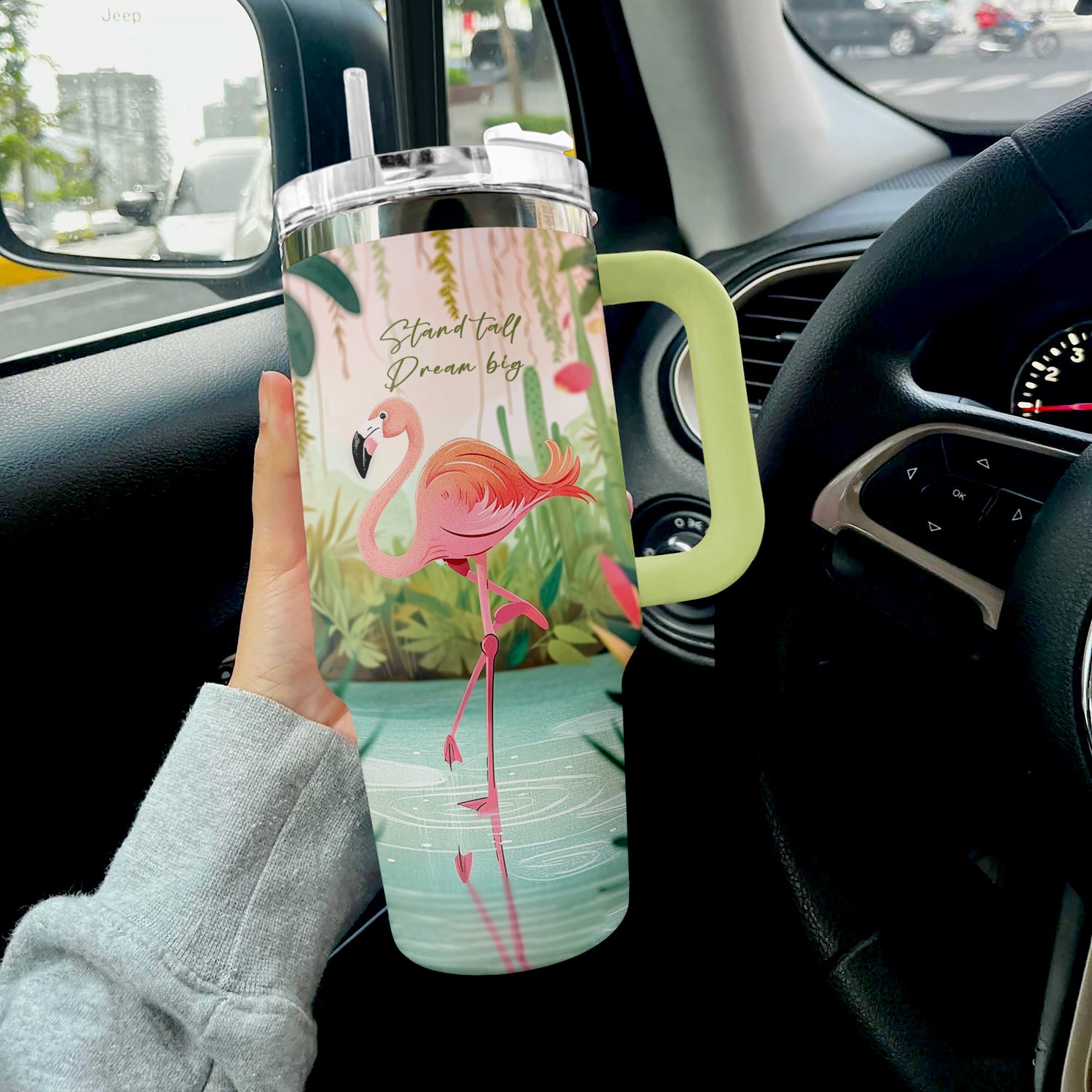 Flamingo In Jungle Custom Stanley Cup 40 oz 30 oz Tumbler With HandleTVC2301780