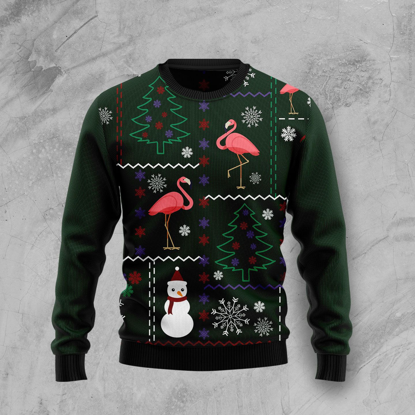 Flamingo Lover Ugly Christmas Sweater Adult 3D Funny Matching for family
