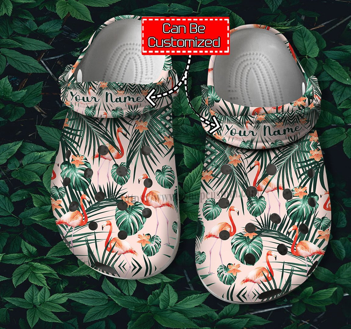 Flamingo Tropical Pattern Shoes Birthday Gifts Women Girl- Flamingo Summer Beach Shoes Croc Clogs Customize