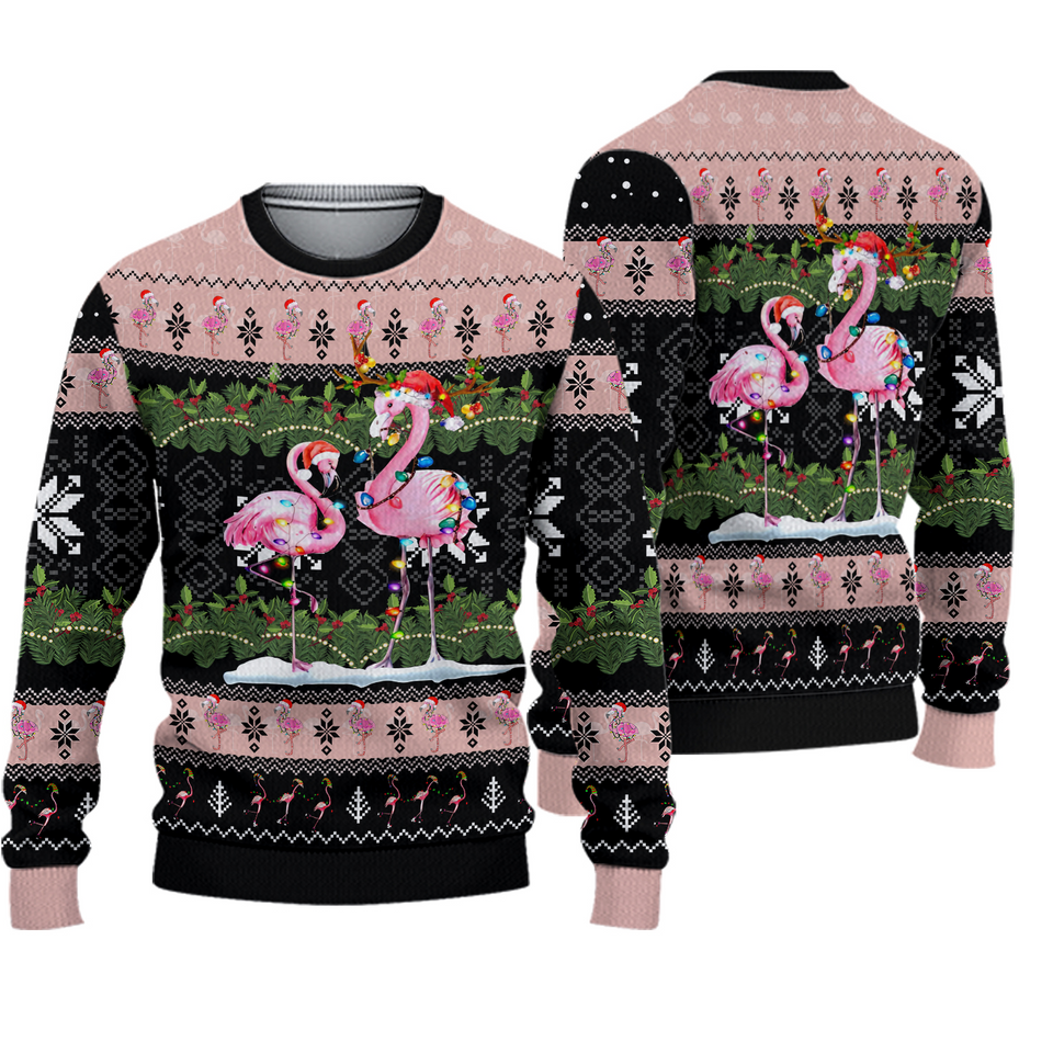 Flamingo Ugly Christmas 3D All Over Print