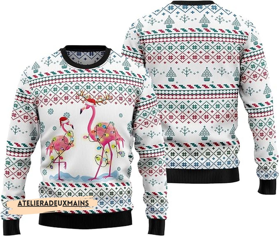 Flamingo Ugly Christmas Sweater