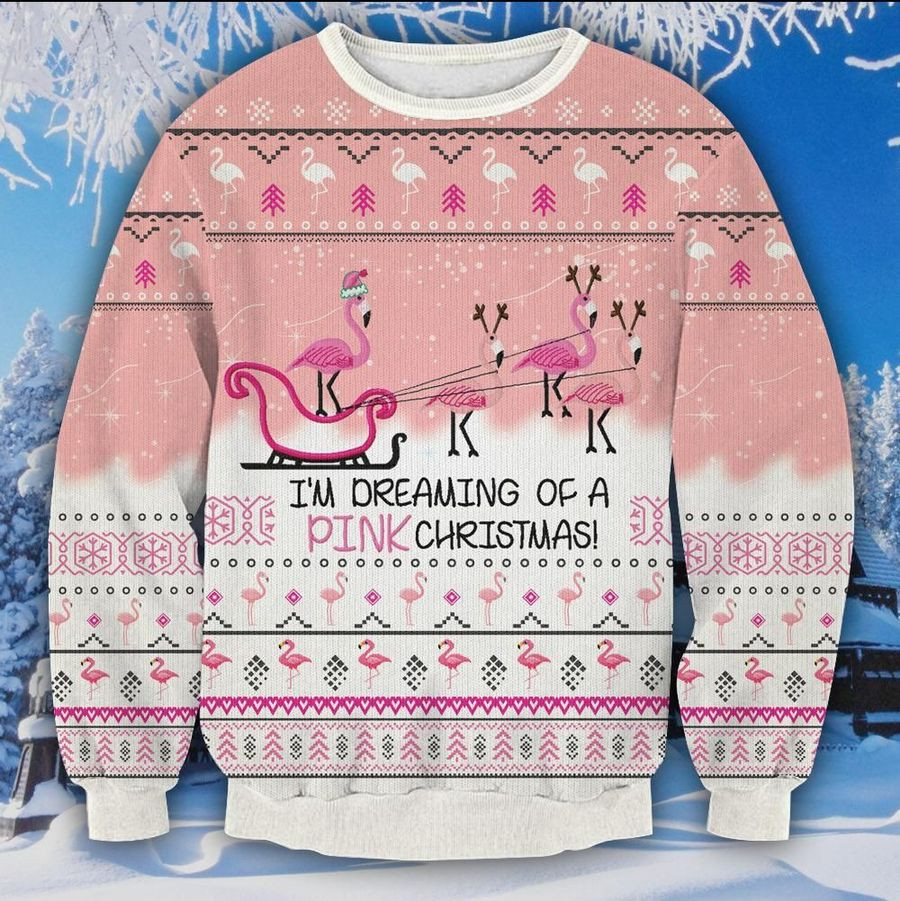 Flamingo Ugly Christmas Sweater Adult 3D Funny Matching for family