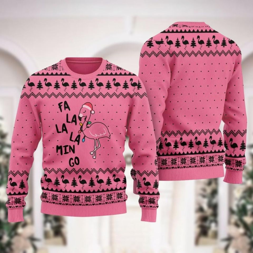 Flamingo Ugly Christmas Sweater, Fa La Mingo Christmas Sweatshirt